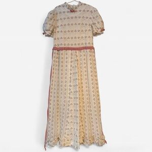 VTG Floral Patterned Prairie Dress, xs petite
